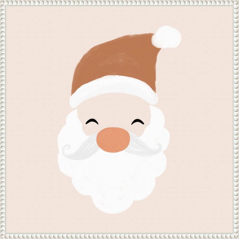 Santa by Orara Studio Framed Canvas Wall Art Print - Sylvie Beaded White