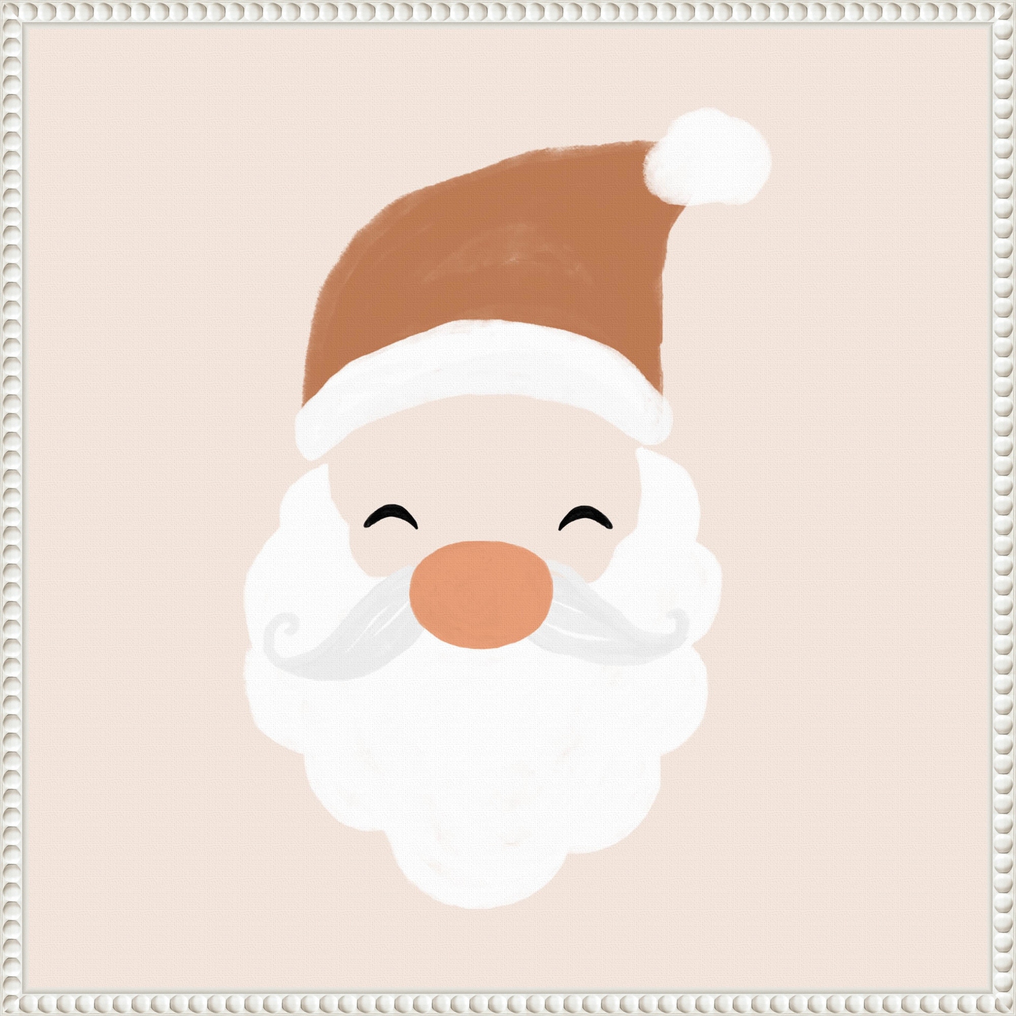 Santa by Orara Studio Framed Canvas Wall Art Print - Sylvie Beaded White