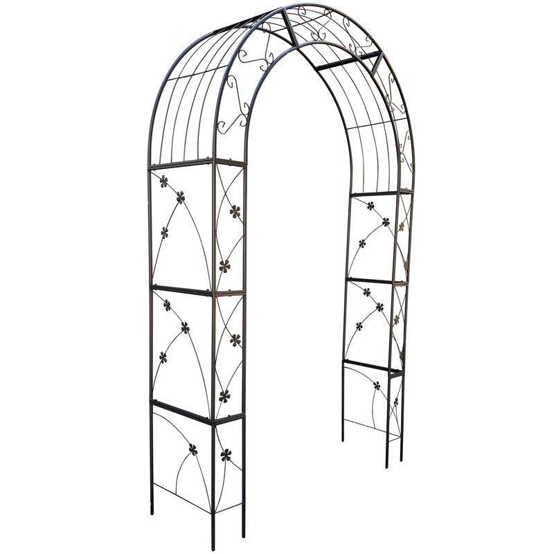 58'' x 19'' Metal Outdoor Garden Arch Trellis Climbing Plants Support