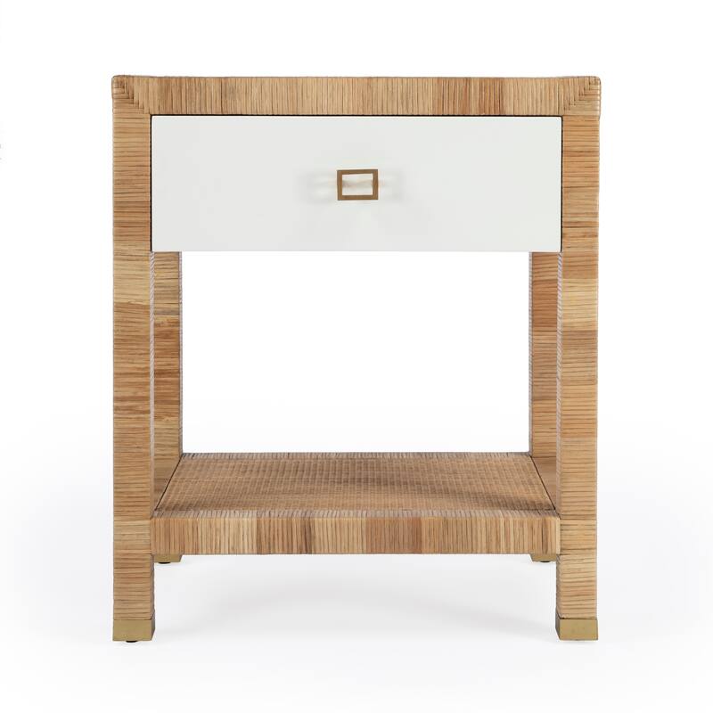 Corfu 1 Drawer Natural Raffia Nightstand