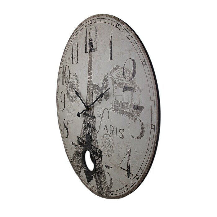 Shop Paris Eiffel Tower Postcard Print Pendulum Wall Clock 23 X