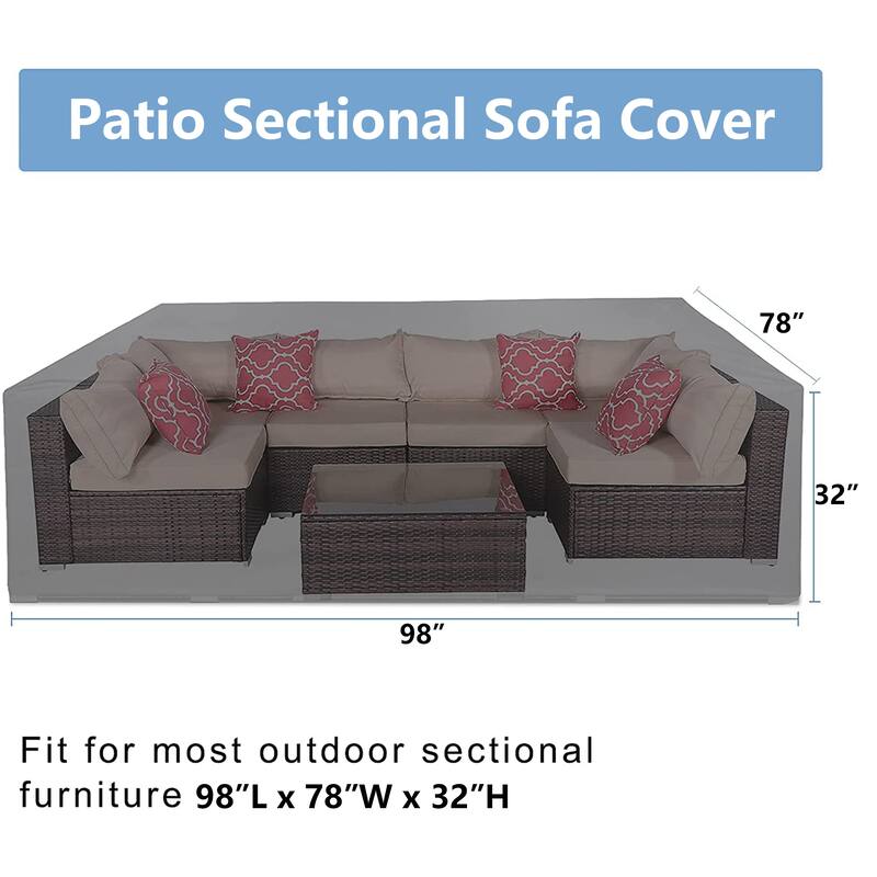 Waterproof Patio Furniture Covers Outdoor Table Sofa Set Covers Windproof