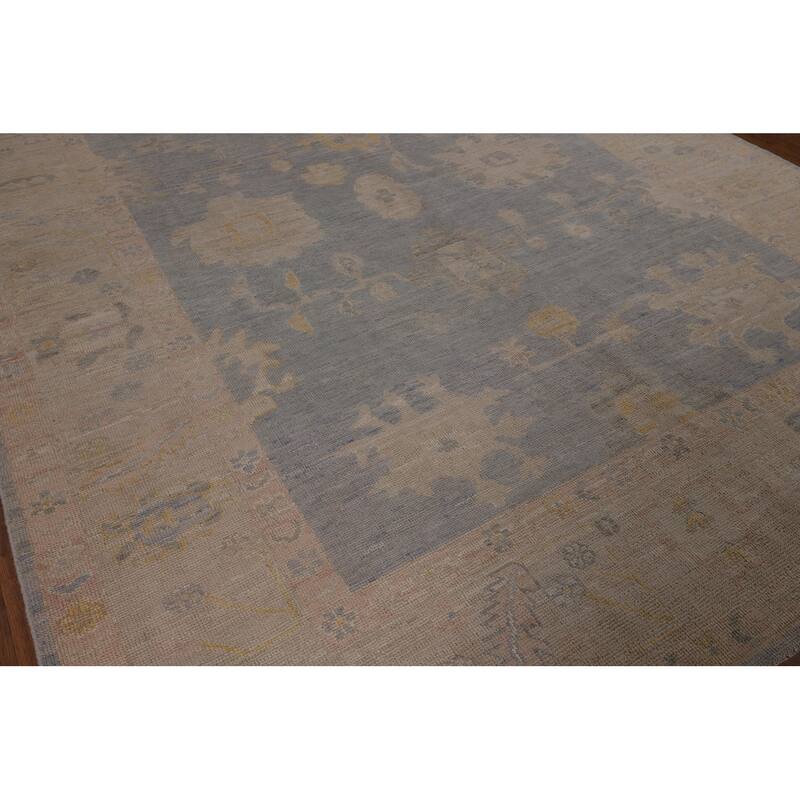 Oushak Turkish Area Rug Hand-Knotted Vegetable Dye Wool Carpet - 8'2"x 10'0"