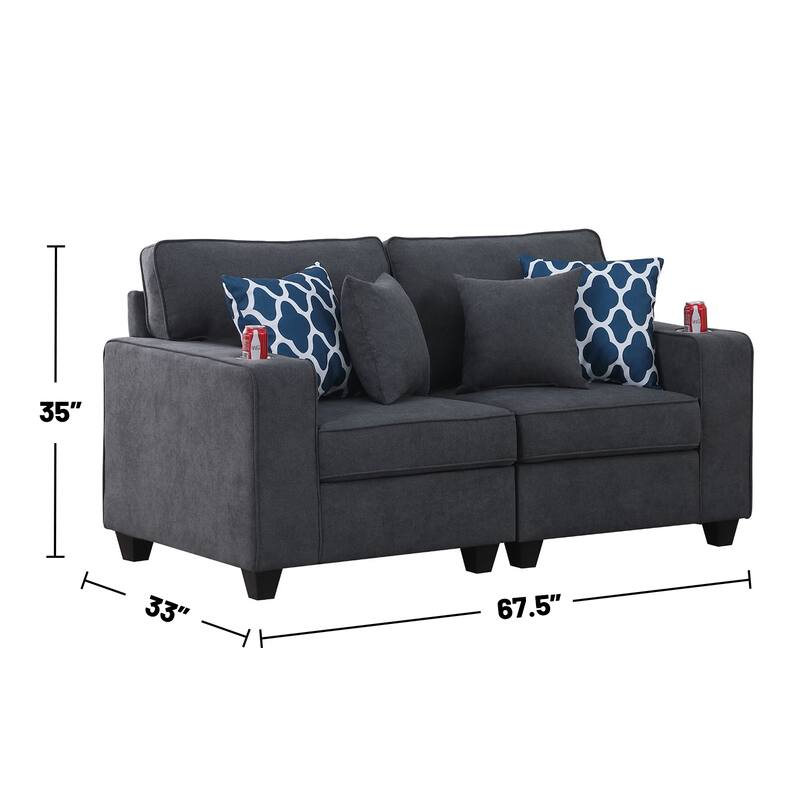 Linen Upholstered Loveseat