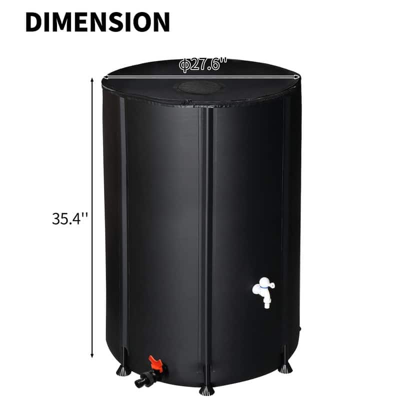 Black PVC Rain Barrel - 100gal