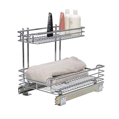 Household Essentials 12.5-Inch Chrome Sink Sliding Organizer
