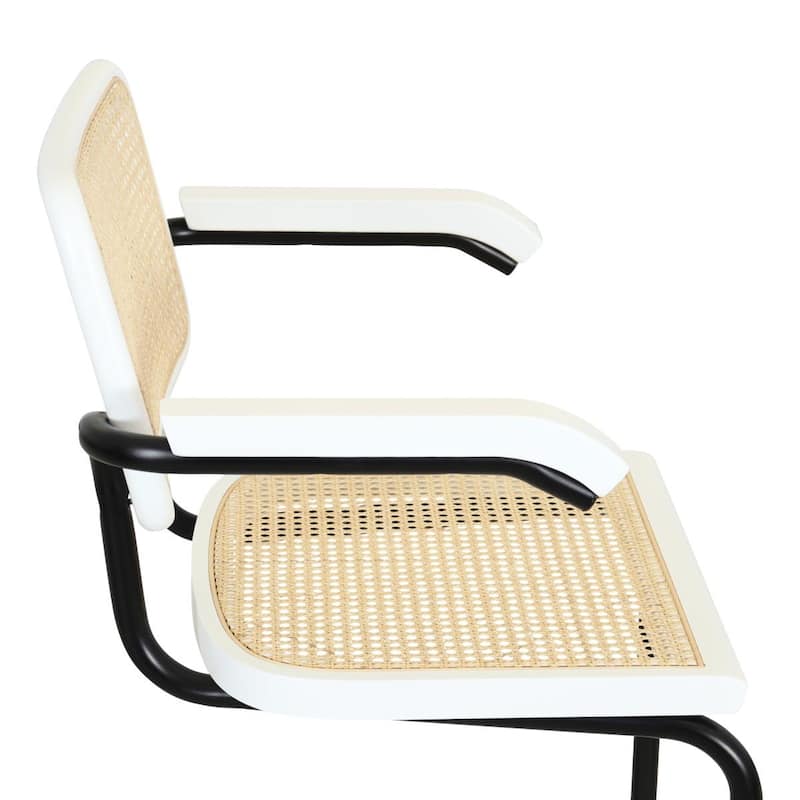 Breuer Chair Company Marcel Breuer Cesca Cane Cantilever Armchair Arm Chair w/ Black Steel Frame (Various Wood & Cane Colors)