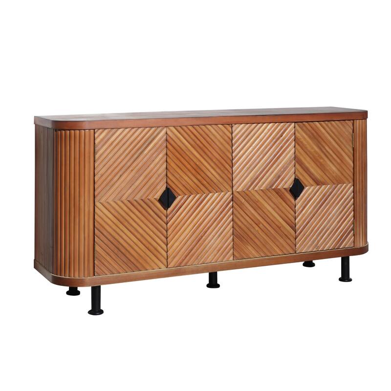 Modern Accent Buffet Cabinet Freestanding Sideboard Storage Cabinet with Adjustable Shelves and 4 Doors for Hallway, Entryway