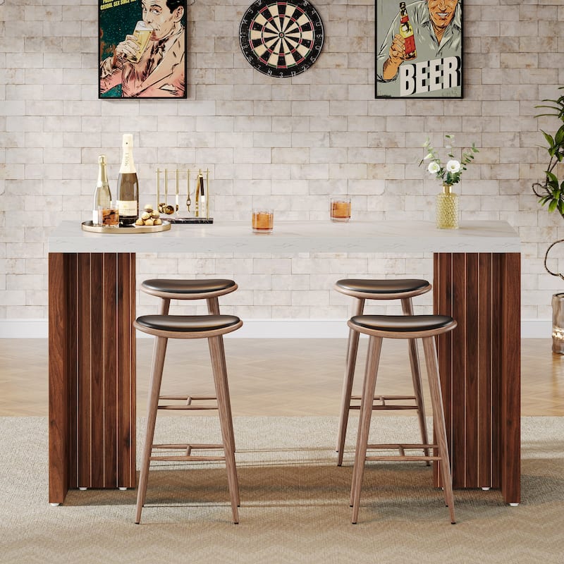 Home Bar Unit, 55.12-Inch Bar Table with Large Tabletop - 55.12" L x 19.69" W x 35.83" H