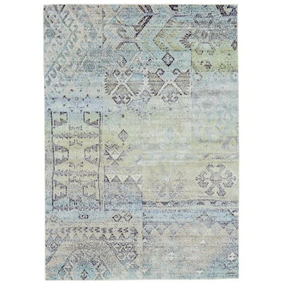 Alessandria Tribal Print Rug, Turquoise Blue/Mint, Area Rug
