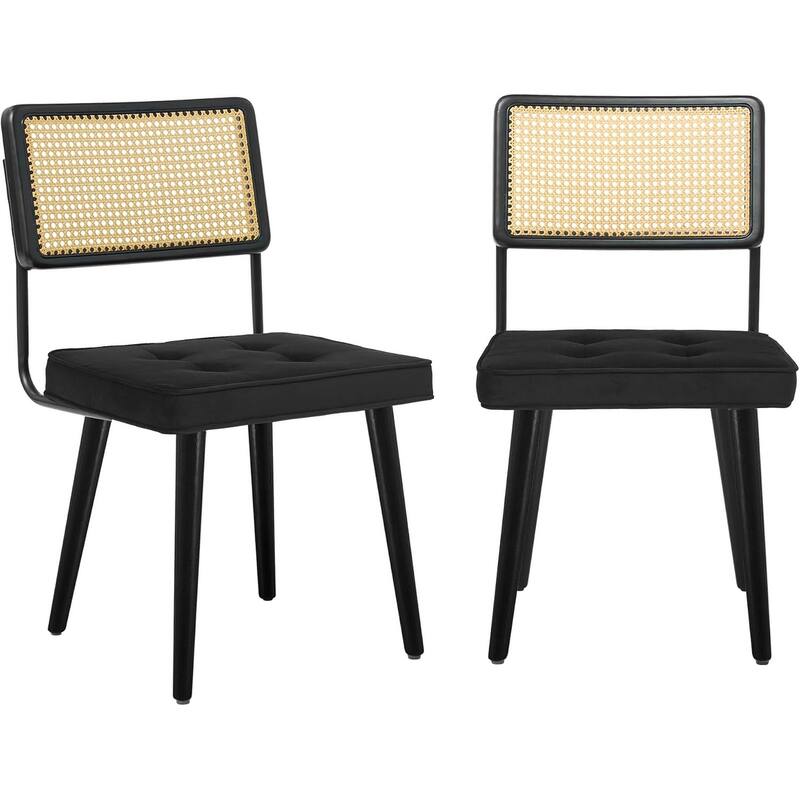 Set of 1 Mid Century Modern Dining Chairs - Ebony Black