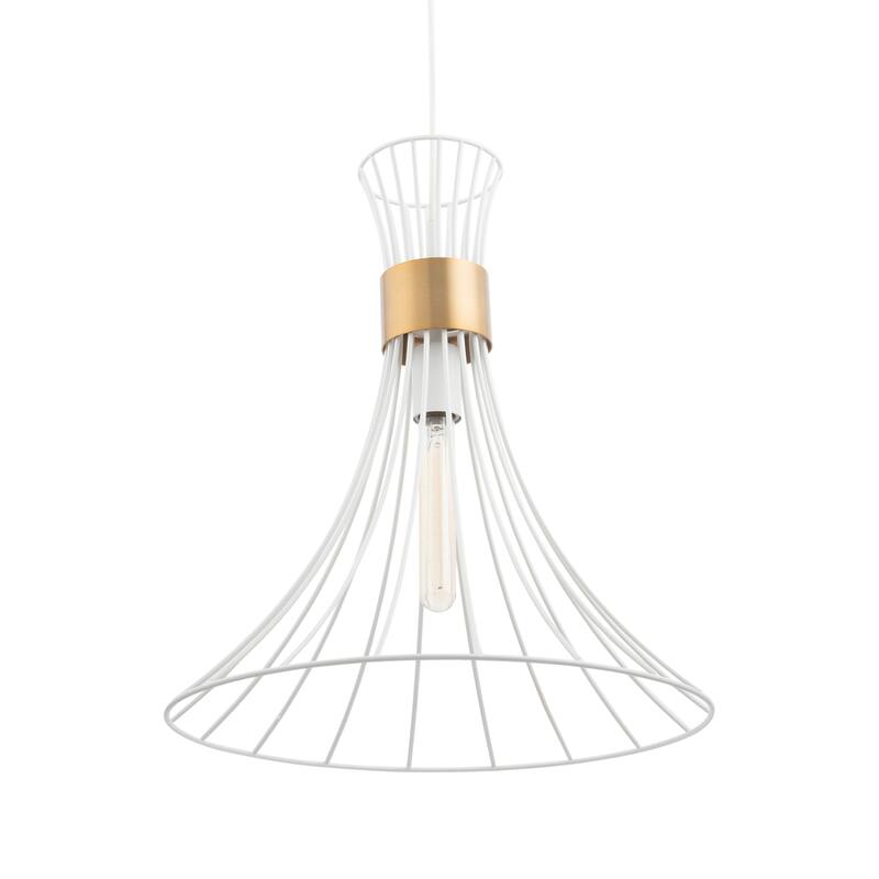 Brio Lighting Zenith White & Gold 1 Light Pendant Light