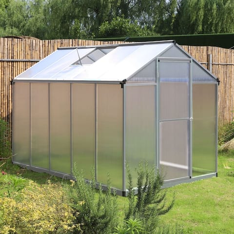 VEIKOUS 6' x 10' Walk-In Greenhouse Outdoor Plant Gardening Green House with Lockable Door - 6' x 10'