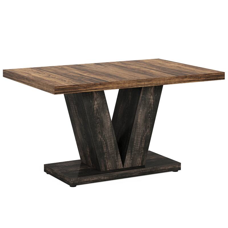 47" Farmhouse Dining Table for 4-6 - White Kitchen & Dinner Table