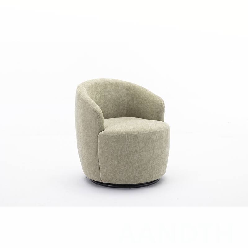 Chenille Swivel Barrel Chair
