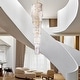 preview thumbnail 12 of 19, KAYLA 125 in. 20-Light Gold Crystal Chandelier- High Ceiling Lighting Fixture - 78.7in