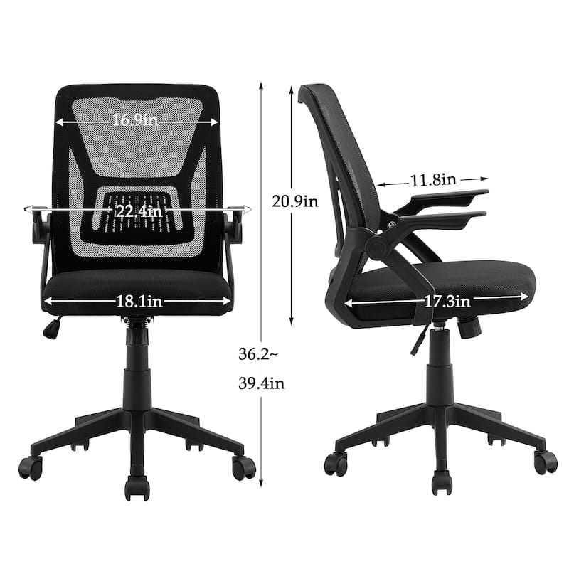 Javlergo Office Chair Mid Back Swivel Lumbar Support Desk Chair, Computer Ergonomic Mesh Chair with Armrest