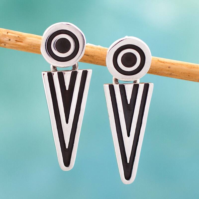 Novica Handmade Arrowheads Sterling Silver Drop Earrings
