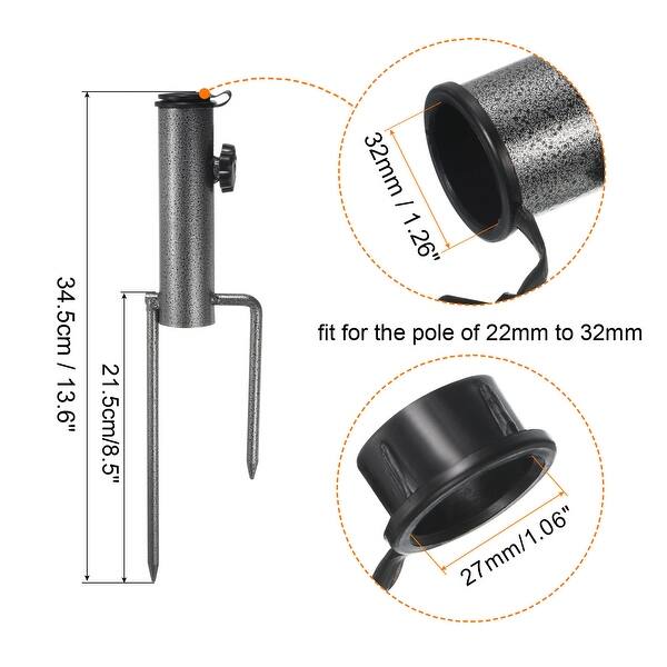 Beach Umbrella Sand Auger, Metal Stand Umbrella Augers for Patio, Black