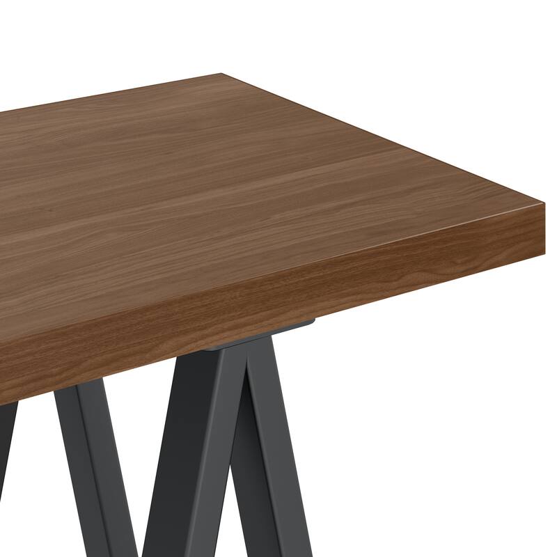 Hawkins SOLID WOOD and Metal 50 inch Wide Modern Industrial SOLID WALNUT WOOD and Metal Console Sofa Table in Walnut