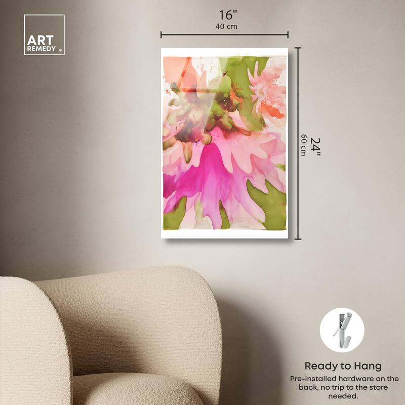 Vibrant Fluidity Floral I Acrylic by Art Remedy, Ready to Hang