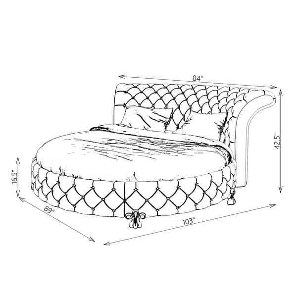 Queen Bed (Round) Dimensions & Drawings