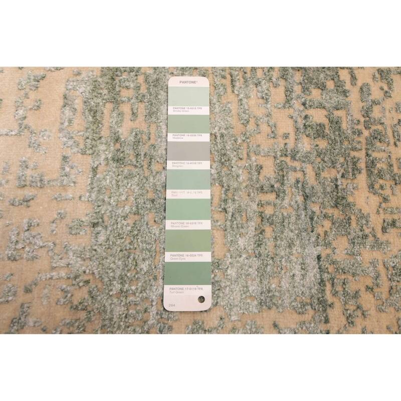 ECARPETGALLERY Hand-knotted Legacy Dark Green Silk, Wool Rug - 2'6 x 12'1