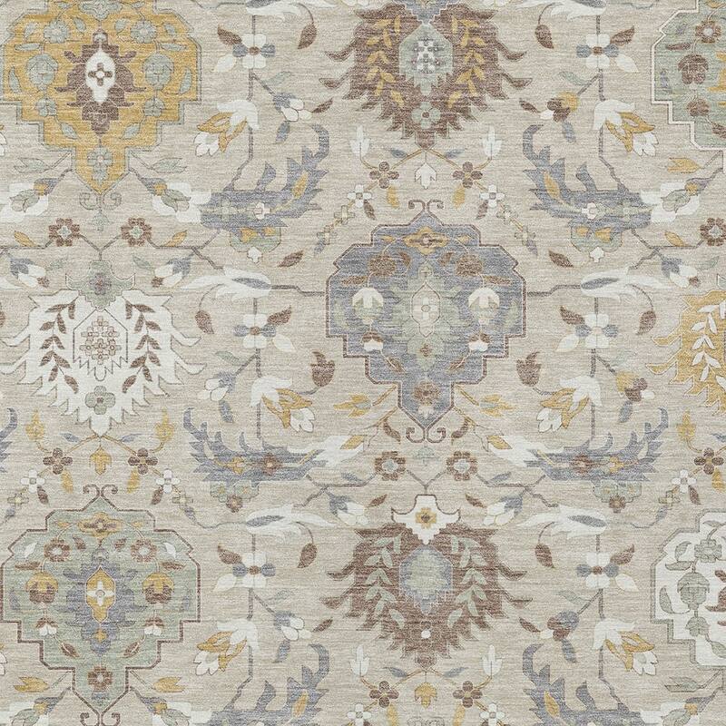 HomeRoots Damask Traditional Rectangle Outdoor Rug