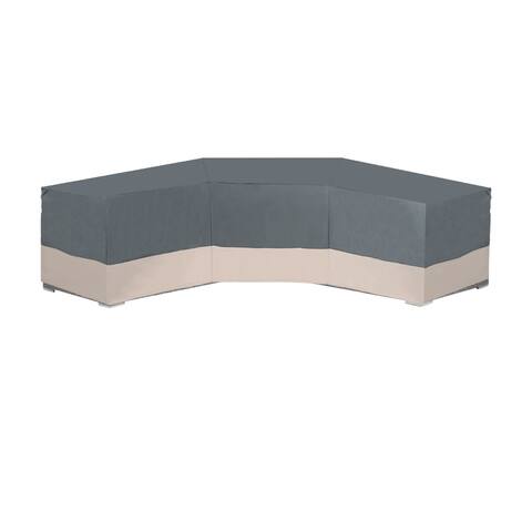 Modern Leisure Renaissance Ultralite Outdoor Patio Sectional Lounge Set Cover, V-Shaped, 100"L x 33.5"W x 31"H, Gray