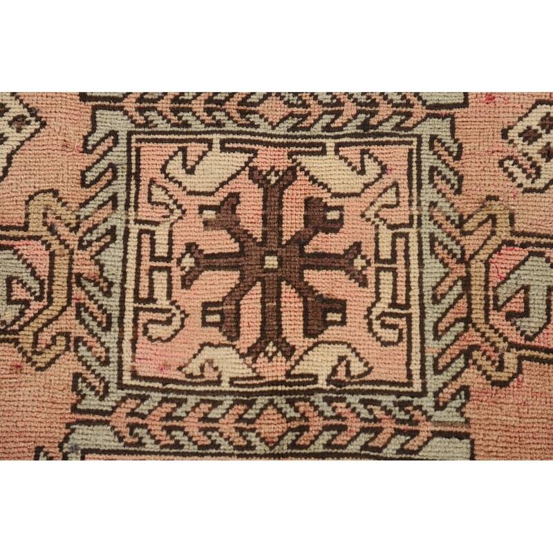 Animals Tribal Meshkin Persian Vintage Runner Rug Handmade Wool Carpet - 3'9"x 10'9"