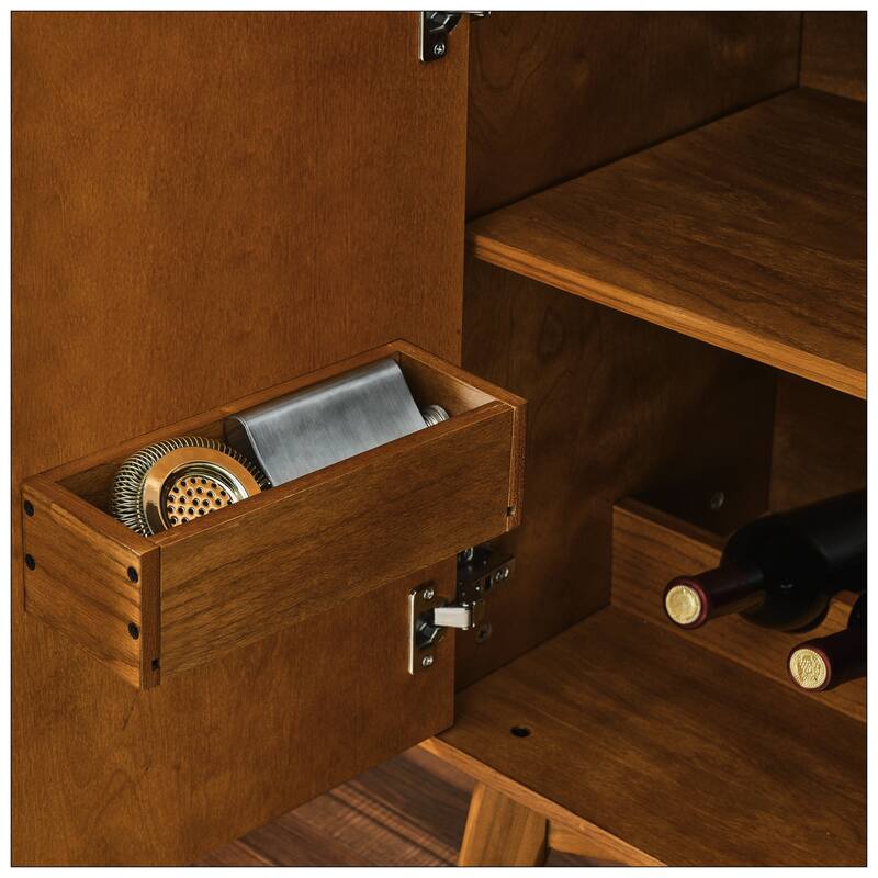 31.5" Liquor Cabinet with Wine Glass Holder