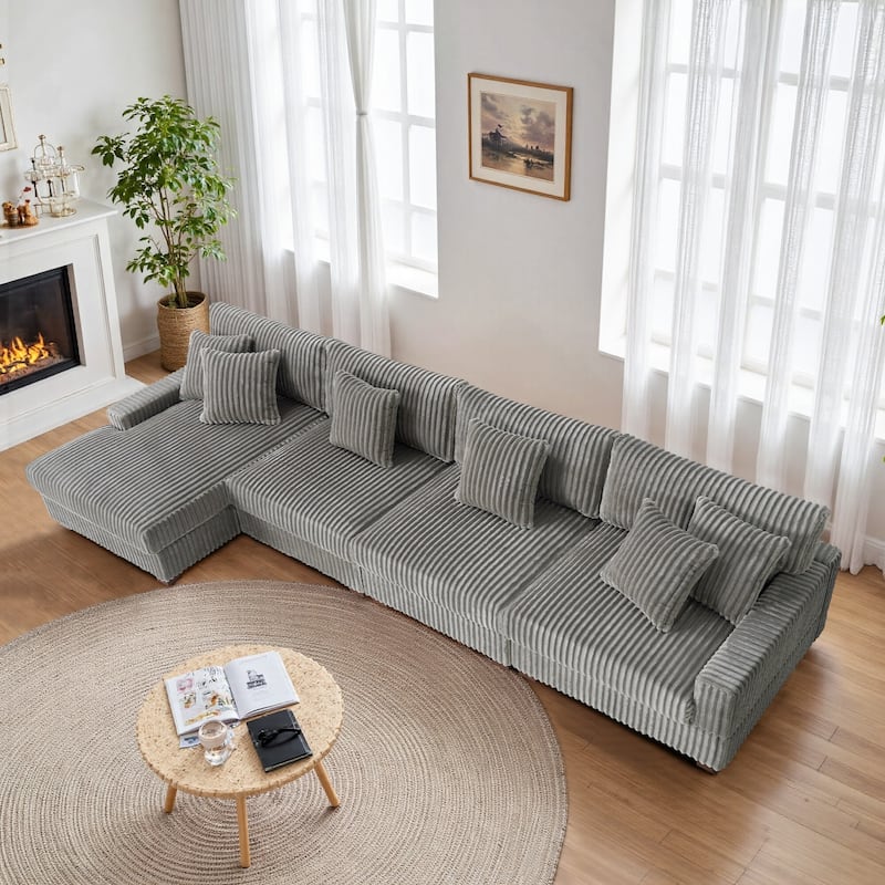 Anne 150" W Oversized Upholstered Modular Sectional Sofa
