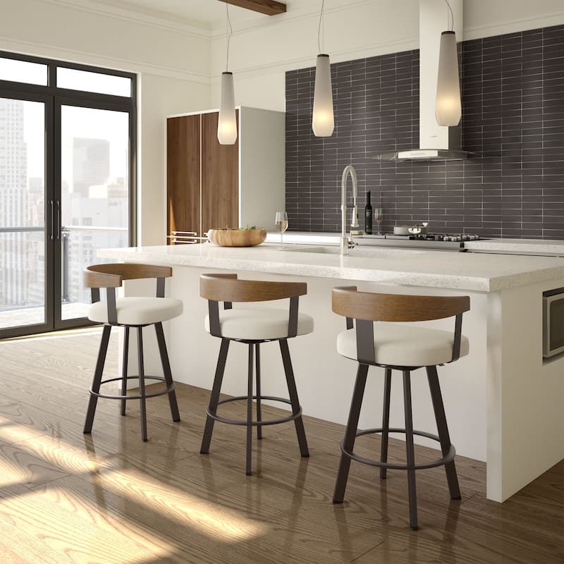 Amisco Lars Swivel Counter and Bar Stool