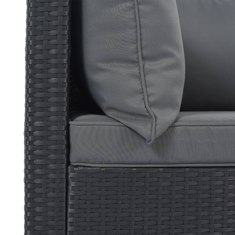 8-Pieces Outdoor Wicker Modular Sectional Sofa Set with Coffee Table, Free Combination