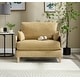 preview thumbnail 29 of 33, Chenille Upholstered 3-in-1 Convertible Sleeper Foldable Sofa Bed Recliner Chair with 3 Pillows Mustard Yellow