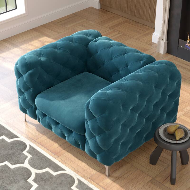 Corvus Aosta Tufted Velvet Chesterfield Club Chair