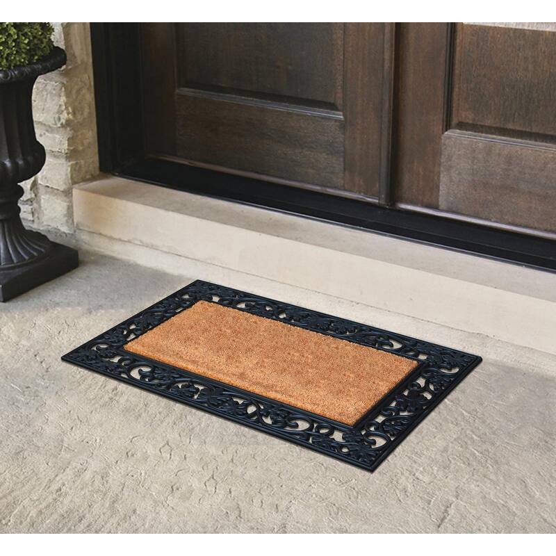 A1HC Rubber and Coir Heavy Duty Non-Slip Tapered Edge Doormat