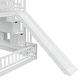 preview thumbnail 14 of 34, Twin Over Full Multifunctional Kids Bunk Bed Frame with Slide, Wooden Loft Bed with Storage Staircase and Guardrails