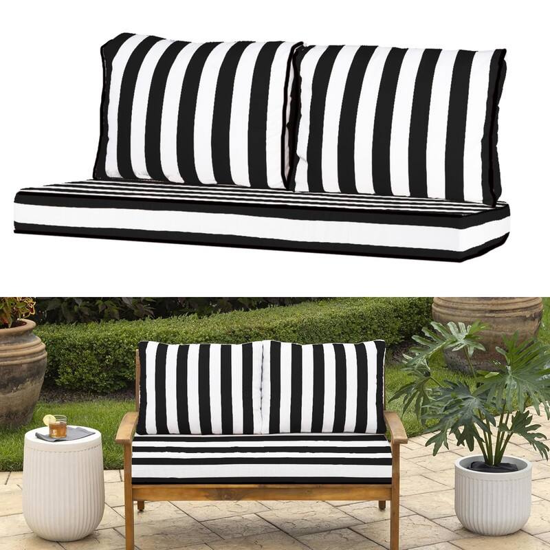 Outdoor Loveseat Cushion Set (Set of 1 Seats,48x24in, 2 Backs,24x18in )