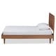 preview thumbnail 3 of 8, Hiro Mid-Century Modern Walnut Finished Wood Twin Size Platform Bed