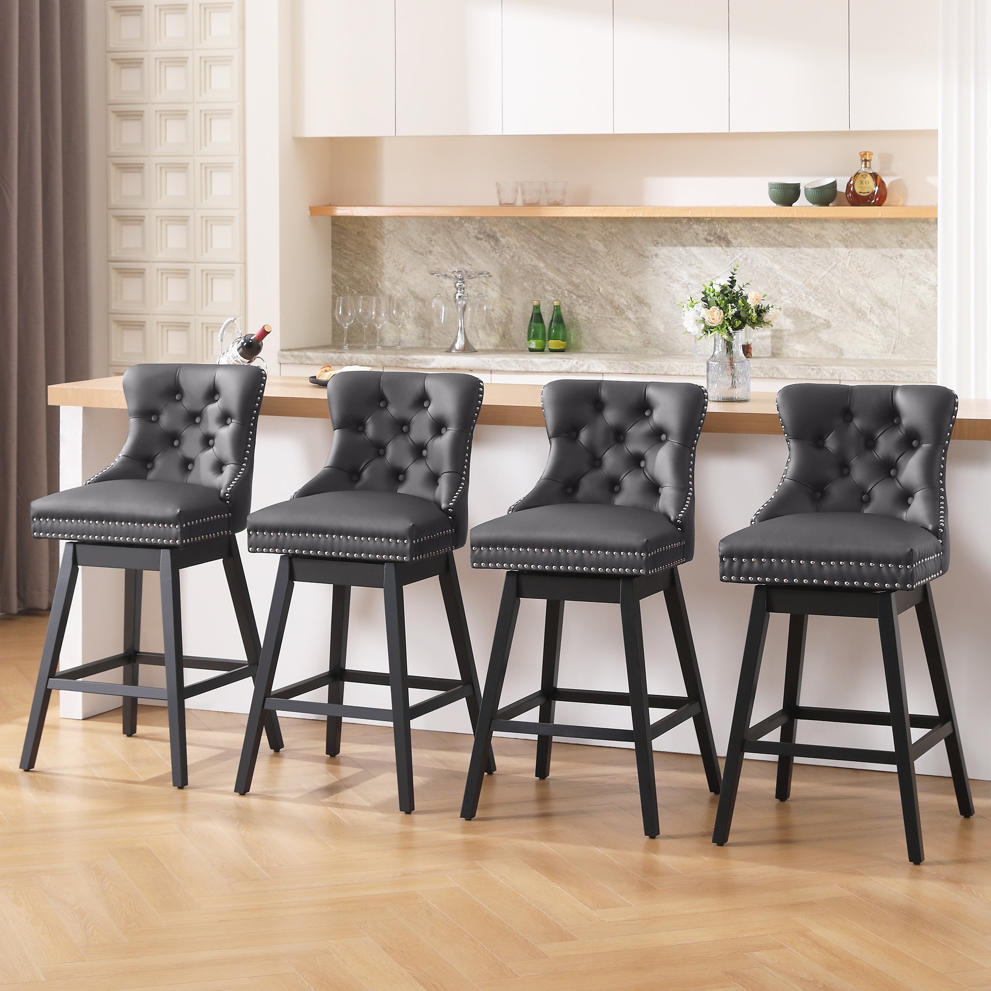 Hochwertiges 26"/30" Faux Leather Swivel Counter and Bar Height Stools