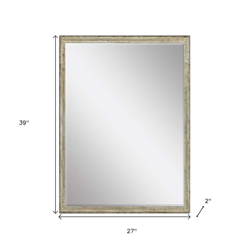 HomeRoots 39" Silver Wood Accent Mirror - 27.00 in. x 39.00 in. x 2.00 in.