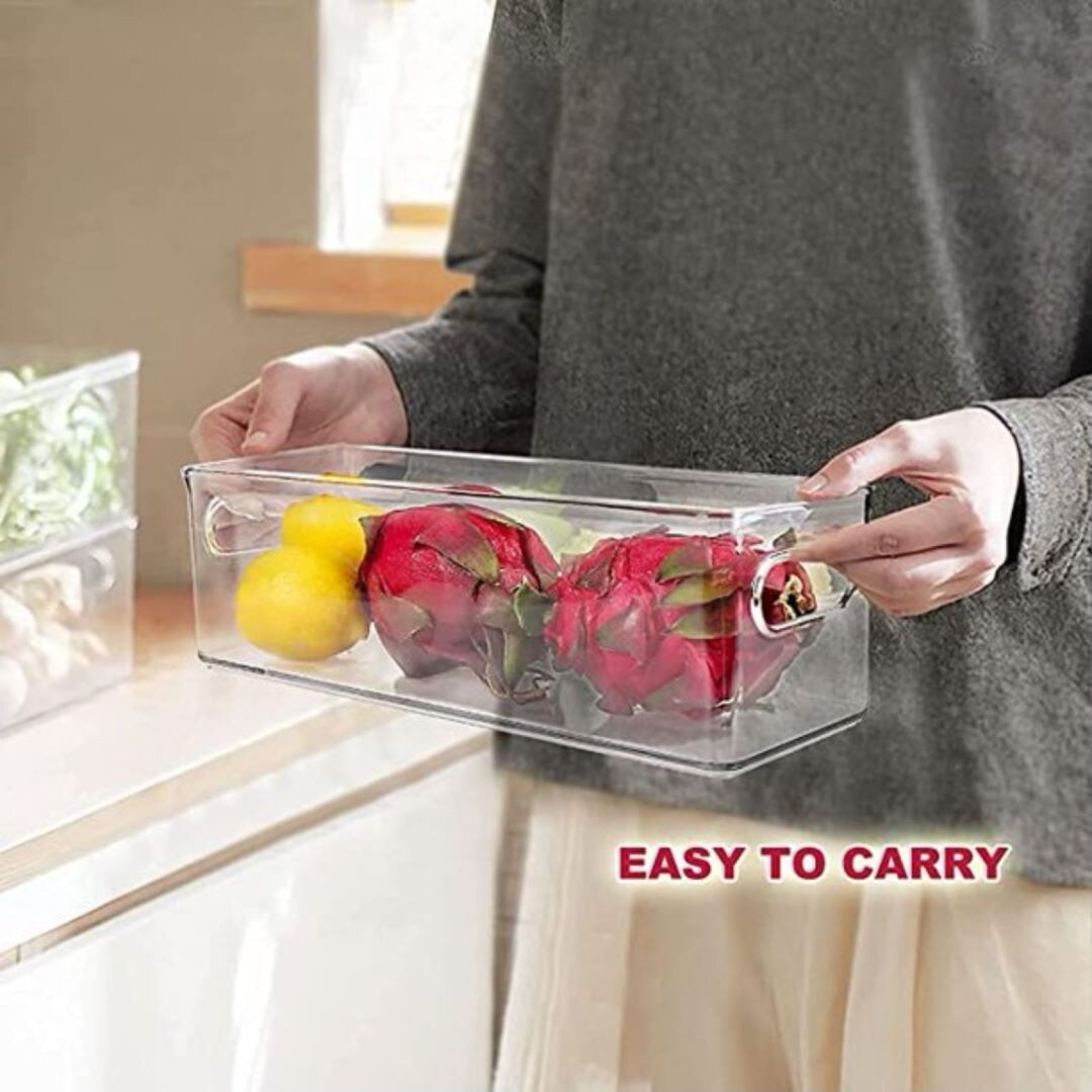 3 Pack Stackable Refrigerator Organizer Bins with Pull-out Drawer - On Sale  - Bed Bath & Beyond - 37422258