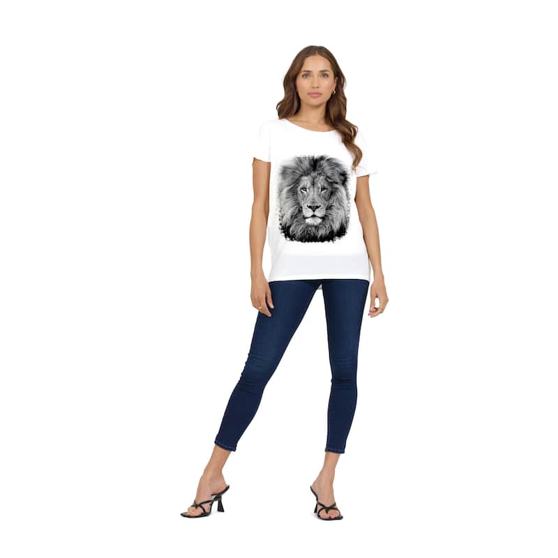 What About Wednesday T-Shirt Dolman Cap Sleeve Print - Lion King - L