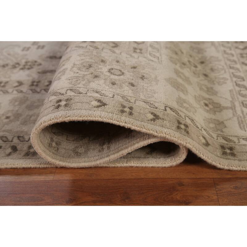 Geometric Oushak Oriental Area Rug Handmade Wool Carpet - 8'10"x 11'11"