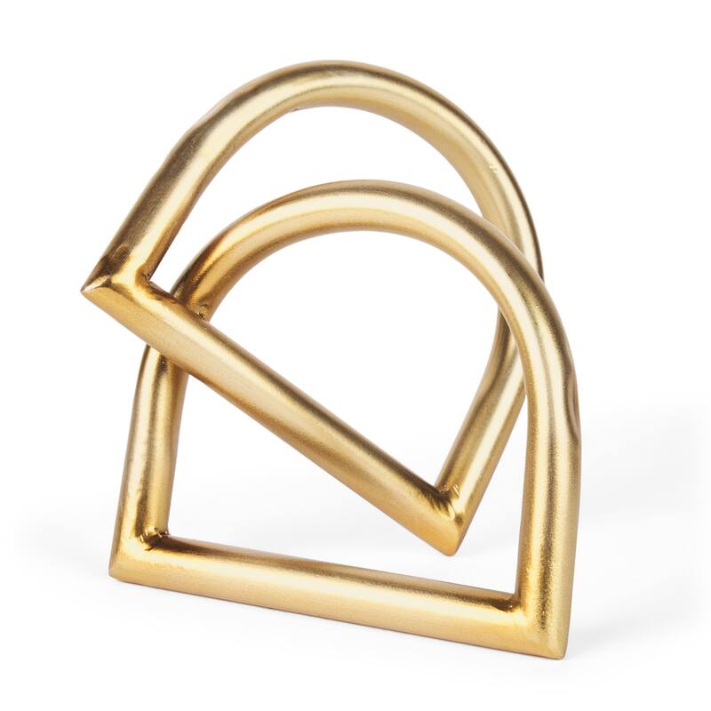 Locke Large Matte Gold Metal Decorative Object - 5.9L x 5.9W x 6.1H - Gold