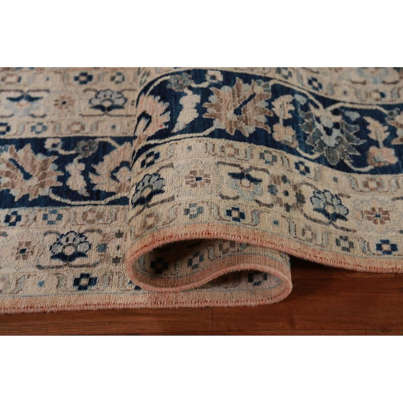 Hand Knotted Oriental 100% Wool Carpet Traditional All-Over Coral Ziegler Area Rug - 9' 7'' X 8' 2''