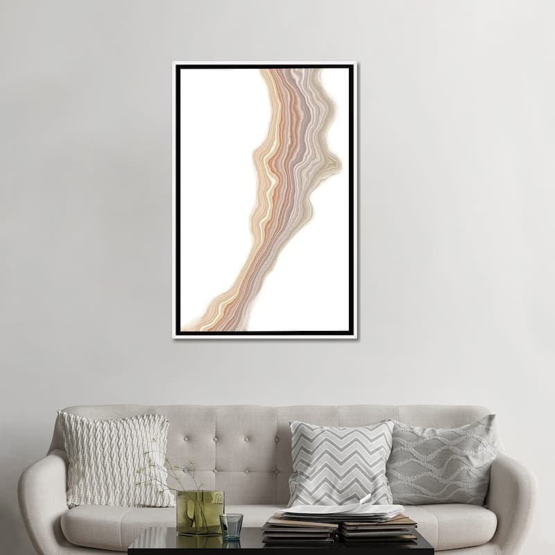 iCanvas "Taupe Liquefied" by 5by5collective Framed Canvas Print