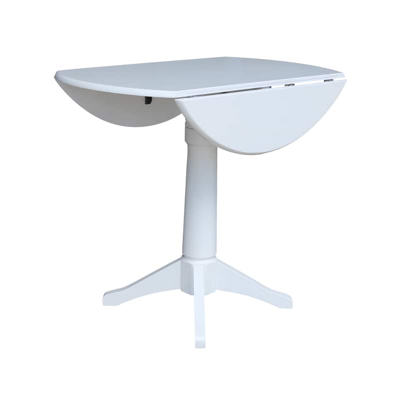 42 in. Round Top Dual Drop Leaf Pedestal Dining Table