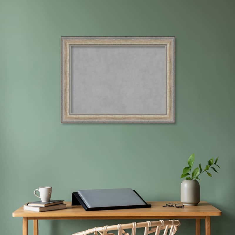Amanti Art Fleur Champagne Silver Framed Magnetic Board